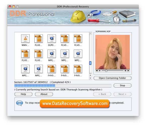 Screenshot of Recover Data for Mac