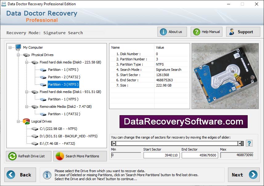 Screenshot of Data Recovery Professional