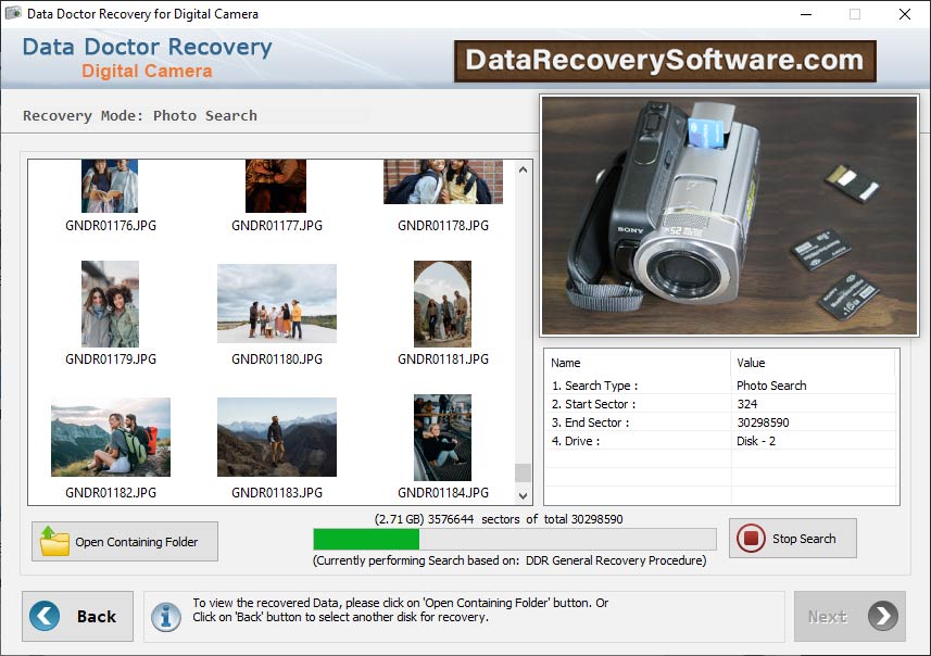 Screenshot of Camera Restore