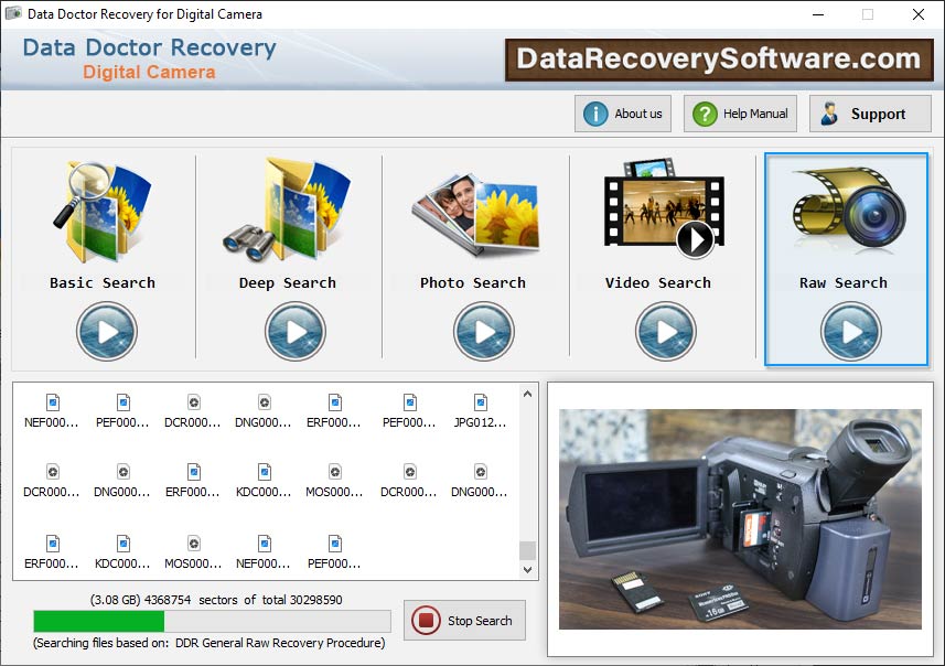 Screenshot of Data Recovery Software for Camera