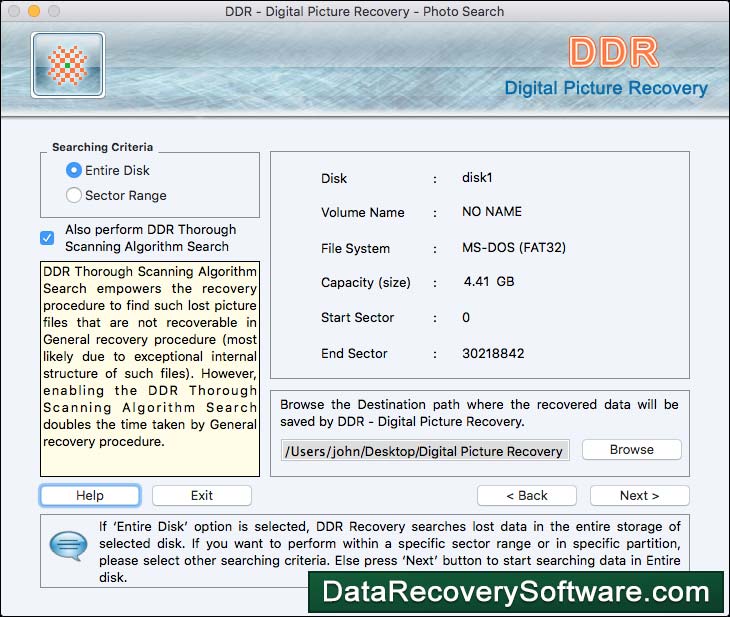 Screenshot of Free Mac Photo Recovery