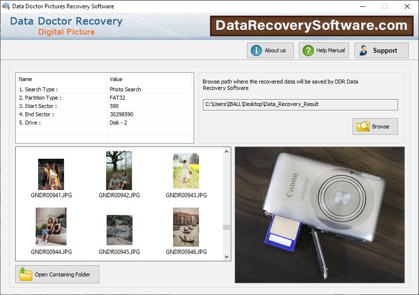 Recovery Software for Digital Pictures screen shot