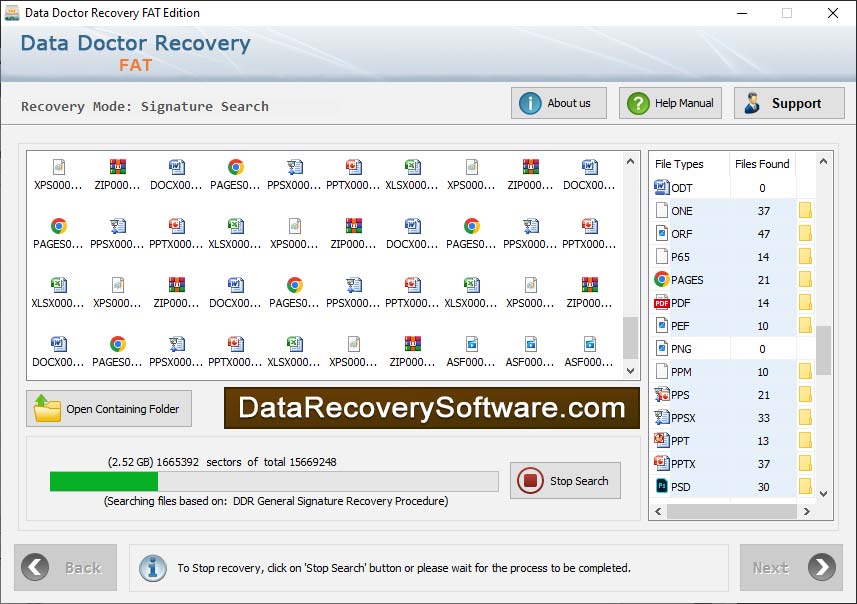 Screenshot of Data Recovery Software for FAT