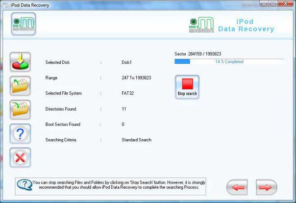 iPod data recovery program restores deleted pictures, images, audio, video files