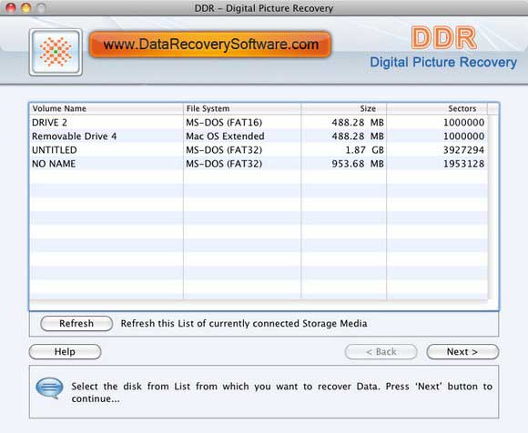 Screenshot of Data Recovery USB Mac