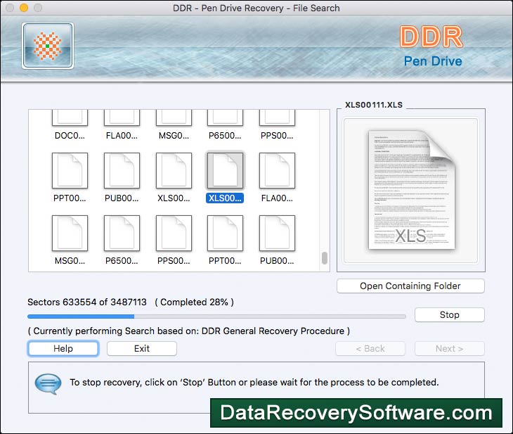 Screenshot of Data Recovery USB Mac