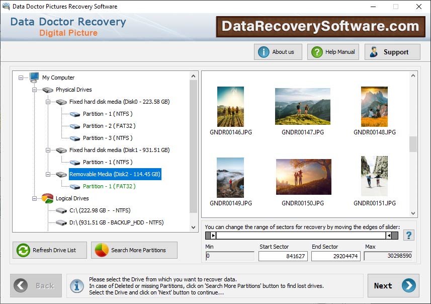 Screenshot of Data Recovery Software for USB Drive