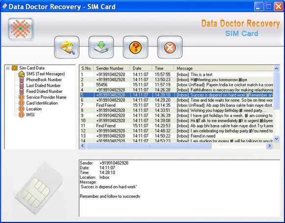 Data Recovery Software for SIM Cards screen shot