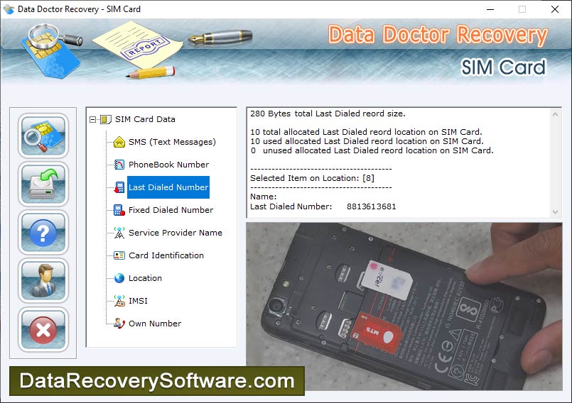 Data Recovery Software for SIM Cards screen shot