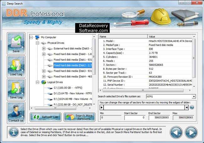 Screenshot of Data Recovery Software Professional