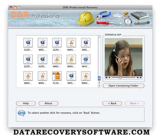 Screenshot of Professional Recovery Software Mac