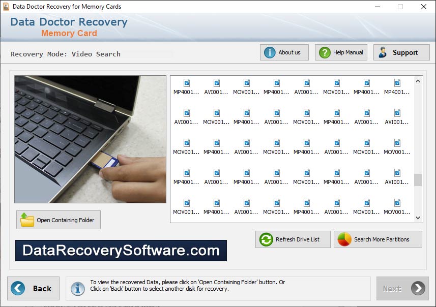 Screenshot of Memory Cards Data Recovery