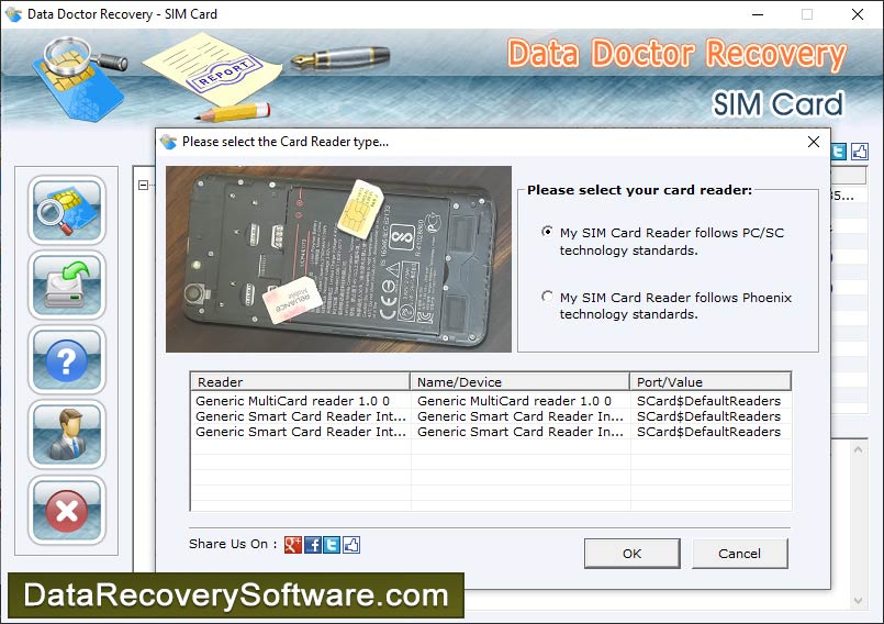 Screenshot of Data Recovery Software for Sim Cards