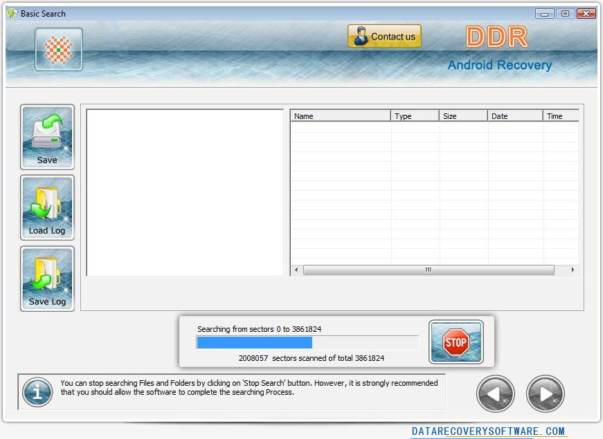 Searching from Sectors Data Recovery Software for Android