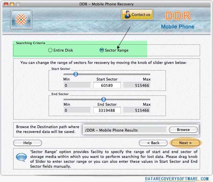 Select Disk Range