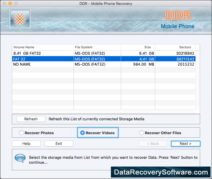 required extension type Mobile Phone Data Recovery Software