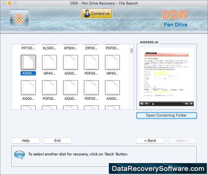 DDR Thorough Scanning Algorithme Mac Pendrive Data Recovery Software