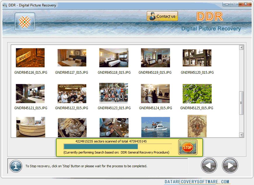 Data Recovery Software for Digital Pictures screenshots to restore lost
