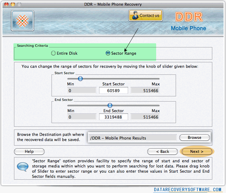 Select Disk Range Select Disk Range