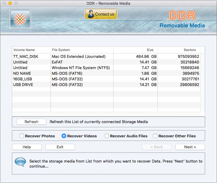 Choose Recovery File Type Choose Recovery File Type