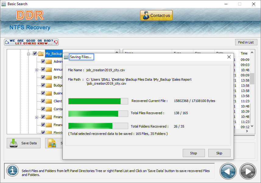 Saving Recovered Data Saving Recovered Data