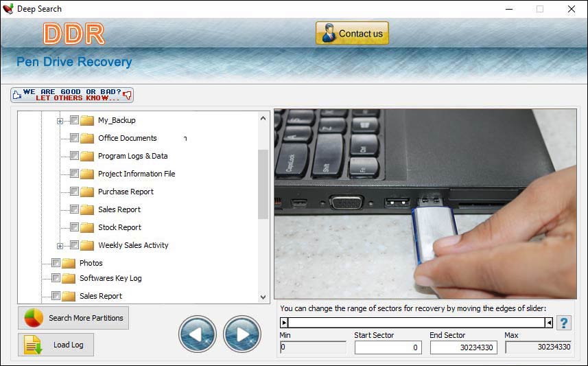 Screenshot of USB Storage Data Retrieval Application 6.1.2.2